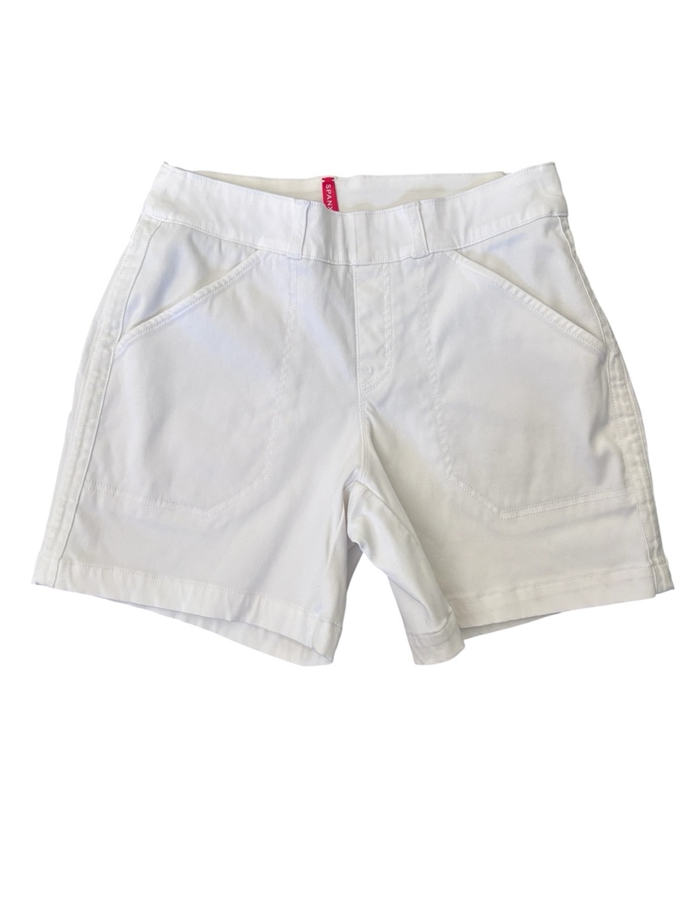 Spanx White Pull On 6” Shorts Small